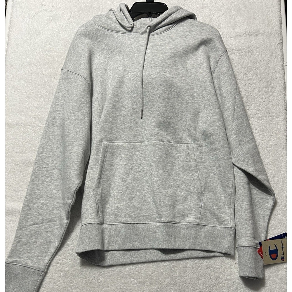 Champion Classic Fleece Men's Medium Grey Bleached Hoodie Sweatshirt (B9)